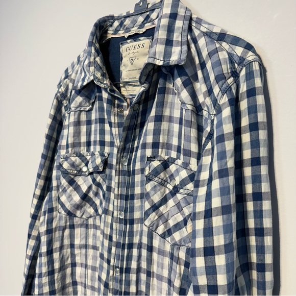 Guess Plaid Shirt / Blue / L - Picture 2 of 10